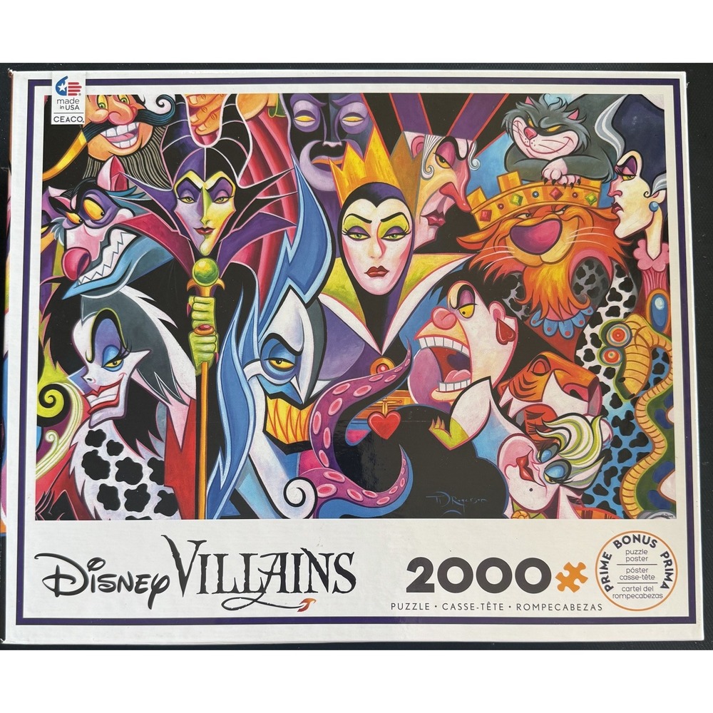 Ceaco Disney Villains Jigsaw Puzzle 2000 Piece - Used Excellent Condition